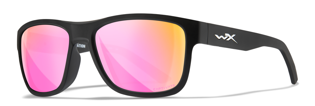 Wiley X WX OVATION — Captivate Polarized - Rose Gold Mirror -  Green, Matte Black by Wiley X - Tactical Sunglasses