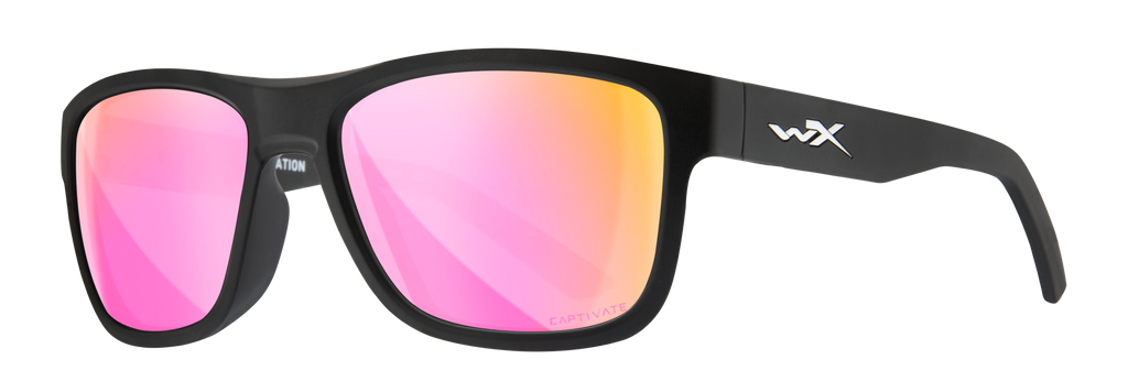 Wiley X WX OVATION — Captivate Polarized - Rose Gold Mirror -  Green, Matte Black by Wiley X - Tactical Sunglasses