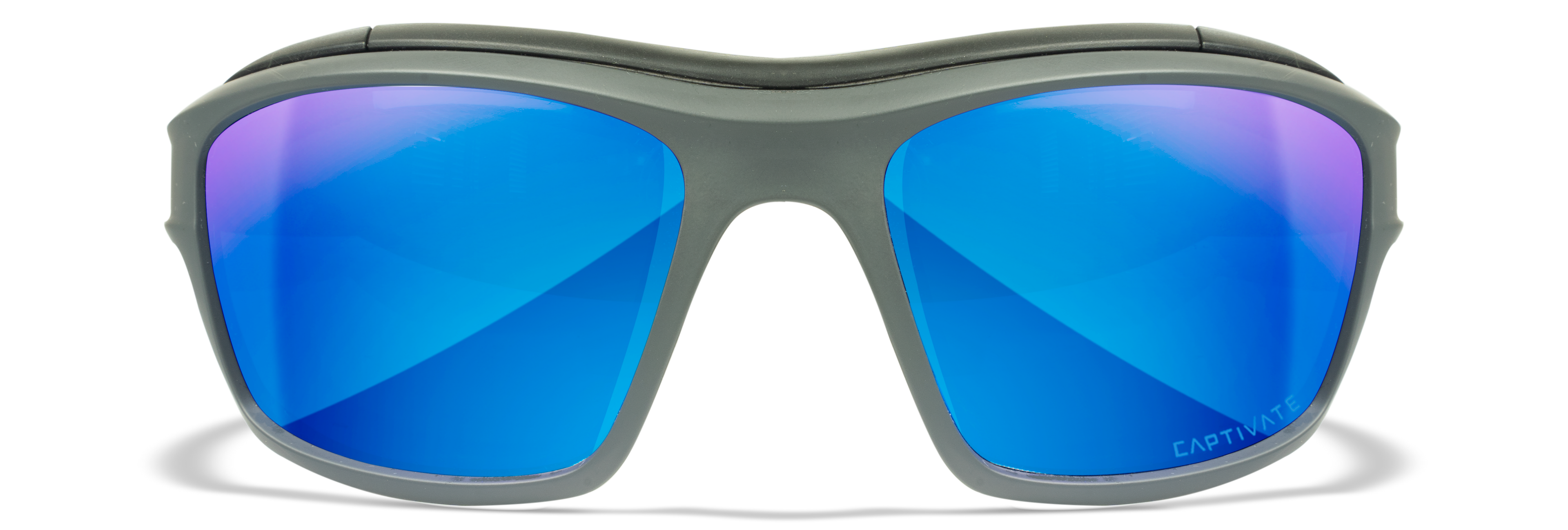 Wiley X WX OZONE — Captivate Polarized - Blue Mirror -  Grey, Matte Grey by Wiley X - Tactical Sunglasses