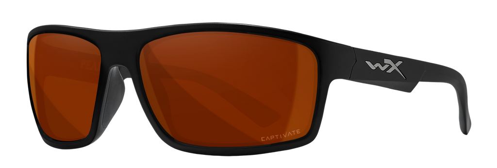 Wiley X WX PEAK — Captivate Polarized - Copper, Matte Black by Wiley X - Tactical Sunglasses
