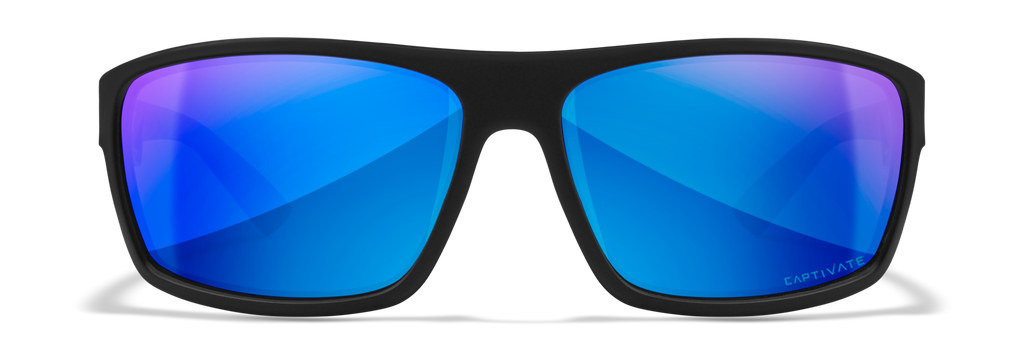Wiley X WX PEAK — Captivate Polarized - Blue Mirror -  Grey, Matte Black by Wiley X - Tactical Sunglasses