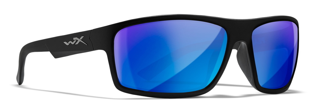 Wiley X WX PEAK — Captivate Polarized - Blue Mirror -  Grey, Matte Black by Wiley X - Tactical Sunglasses
