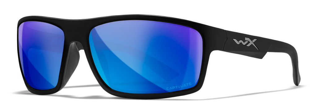 Wiley X WX PEAK — Captivate Polarized - Blue Mirror -  Grey, Matte Black by Wiley X - Tactical Sunglasses