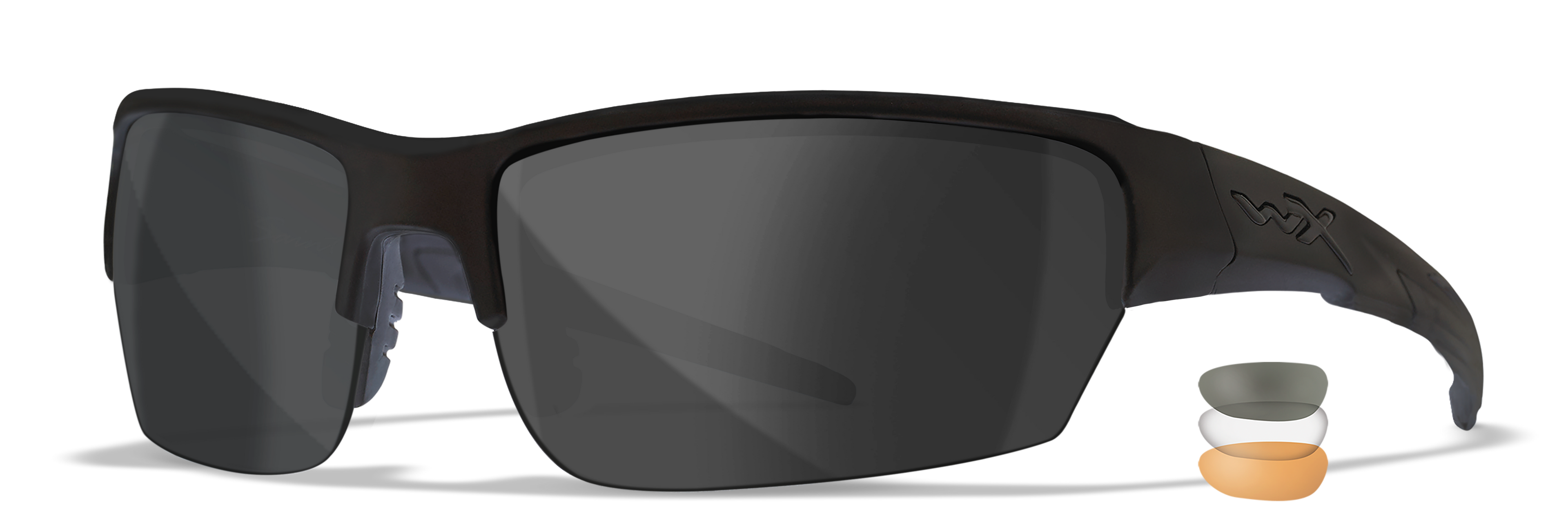 Wiley X WX SAINT — Grey + Clear + Light Rust, Matte Black by Wiley X - Tactical Eyewear - Changeable