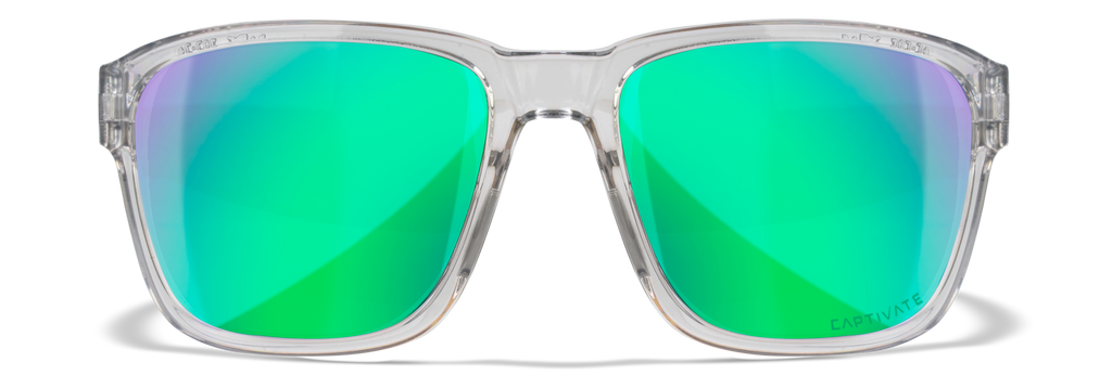 Wiley X WX TREK — Captivate Polarized - Green Mirror - Amber, Gloss Crystal Light Grey by Wiley X - Tactical Sunglasses