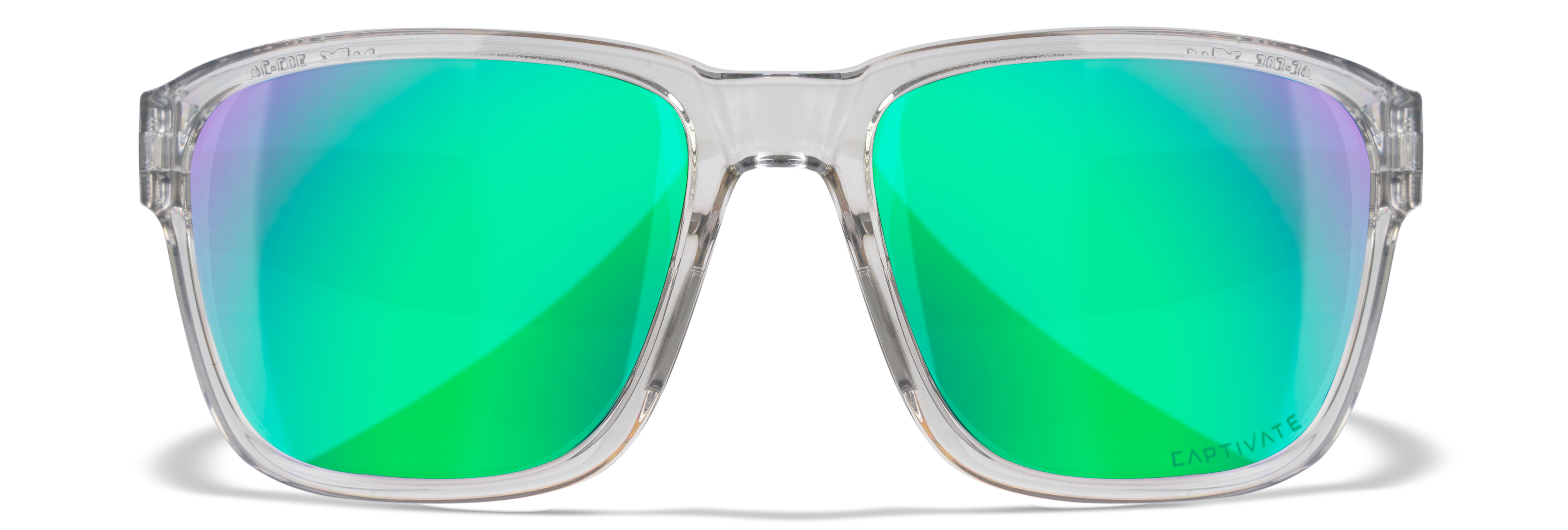 Wiley X WX TREK — Captivate Polarized - Green Mirror - Amber, Gloss Crystal Light Grey by Wiley X - Tactical Sunglasses
