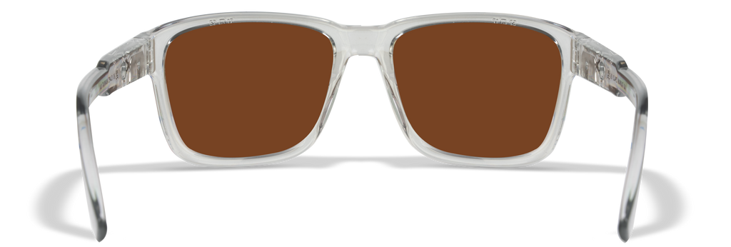 Wiley X WX TREK — Captivate Polarized - Green Mirror - Amber, Gloss Crystal Light Grey by Wiley X - Tactical Sunglasses