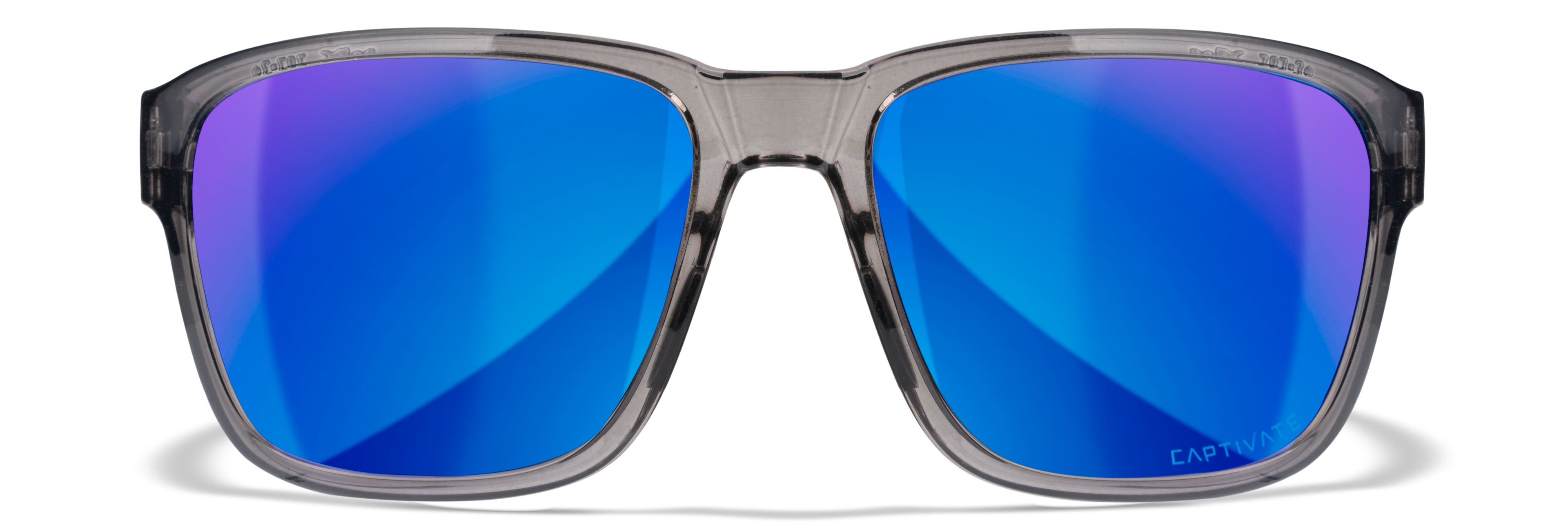 Wiley X WX TREK — Captivate Polarized - Blue Mirror -  Grey, Gloss Crystal Dark Grey by Wiley X - Tactical Sunglasses