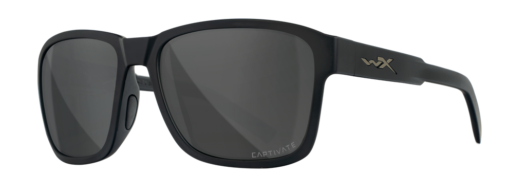Wiley X WX TREK — Captivate Polarized -  Grey, Matte Black by Wiley X - Tactical Sunglasses