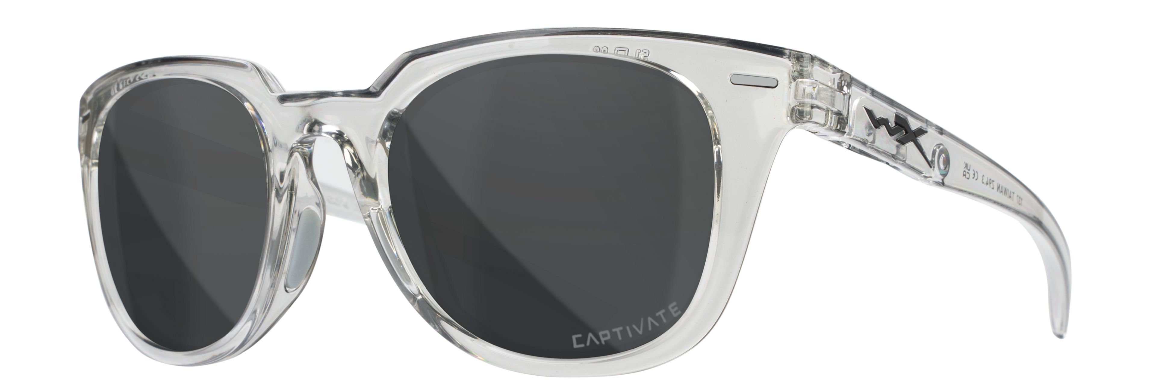 Wiley X WX ULTRA — Captivate Polarized -  Grey, Gloss Crystal Light Grey by Wiley X - Tactical Sunglasses
