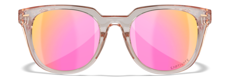 Wiley X WX ULTRA — Captivate Polarized - Rose Gold Mirror -  Green, Gloss Crystal Blush