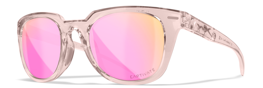 Wiley X WX ULTRA — Captivate Polarized - Rose Gold Mirror -  Green, Gloss Crystal Blush by Wiley X - Tactical Sunglasses