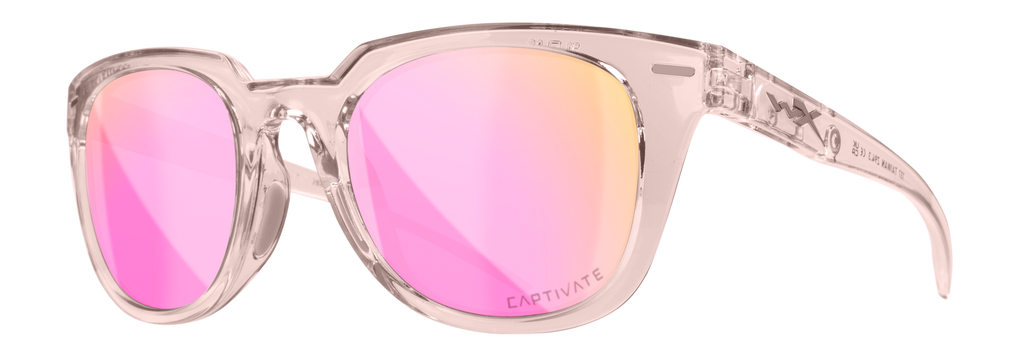 Wiley X WX ULTRA — Captivate Polarized - Rose Gold Mirror -  Green, Gloss Crystal Blush by Wiley X - Tactical Sunglasses