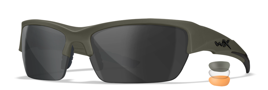 Wiley X WX VALOR — Grey + Clear + Light Rust, OD Green by Wiley X - Tactical Eyewear - Changeable