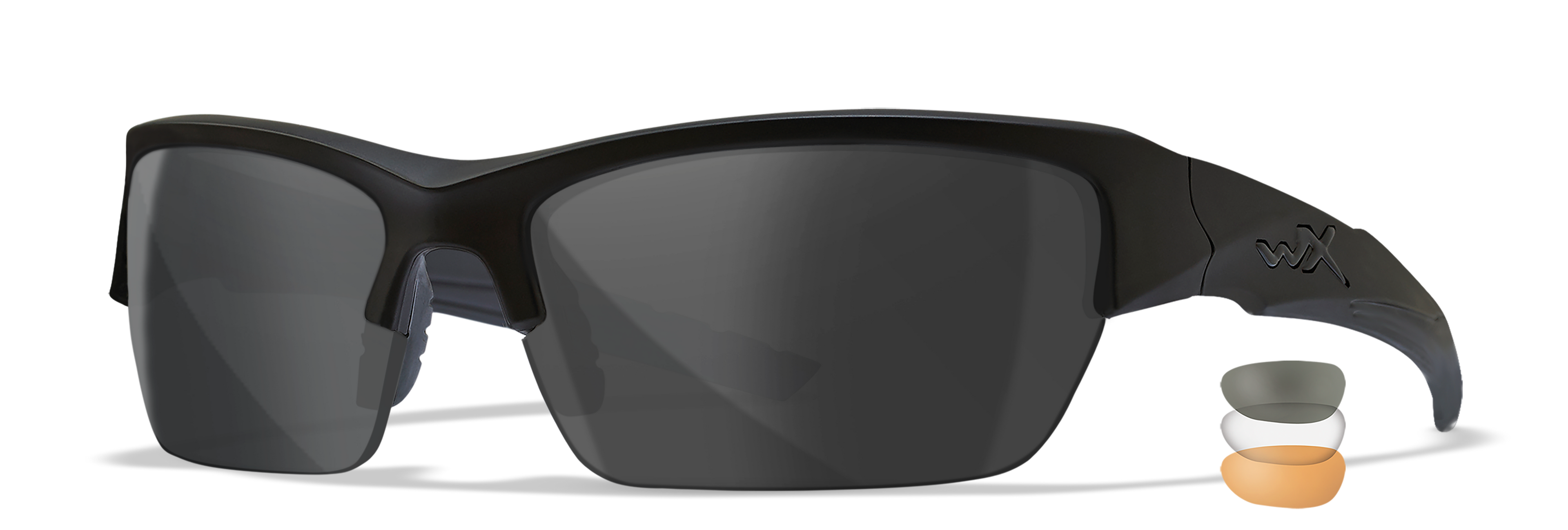 Wiley X WX VALOR — Grey + Clear + Light Rust, Matte Black by Wiley X - Tactical Eyewear - Changeable