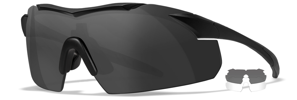 Wiley X WX VAPOR — Grey + Clear, Matte Black by Wiley X - Tactical Eyewear - Changeable