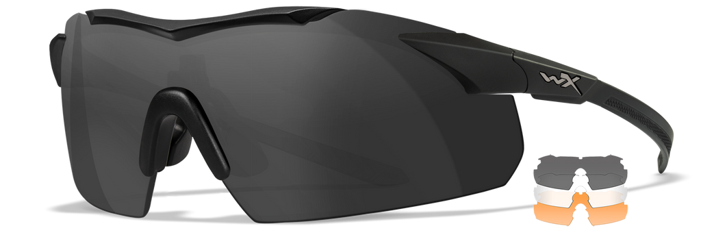 Wiley X WX VAPOR COMM. — Grey + Clear + Light Rust, Matte Black by Wiley X - Tactical Eyewear - Changeable