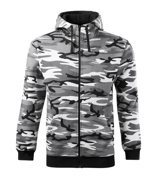 Camo Zipper C19 Mikina pánska — camouflage gray