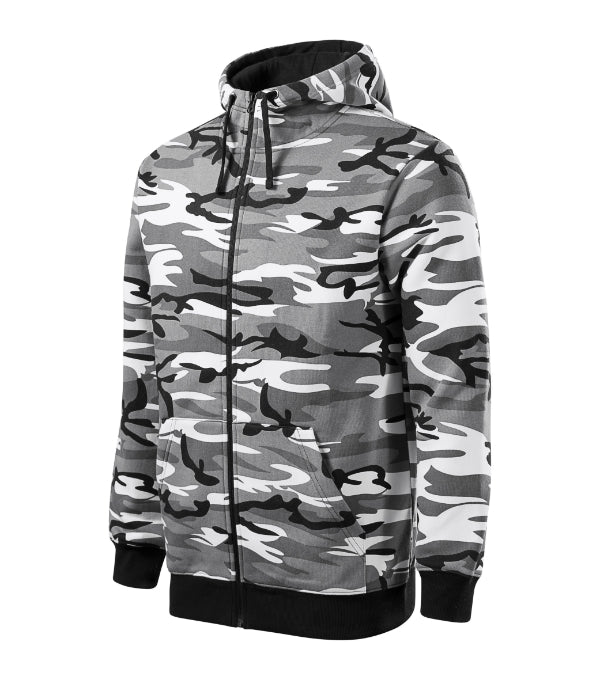 Camo Zipper C19 Mikina pánska — camouflage gray