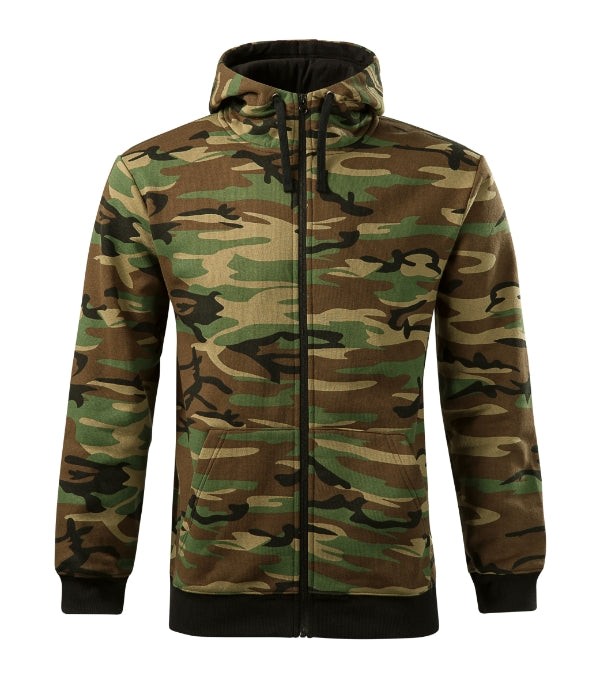 Camo Zipper C19 Mikina pánska — camouflage brown
