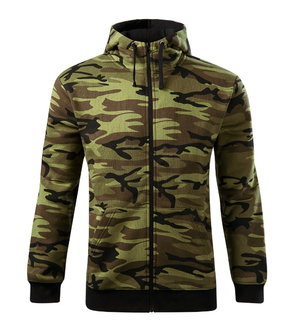 Camo Zipper C19 Mikina pánska — camouflage green