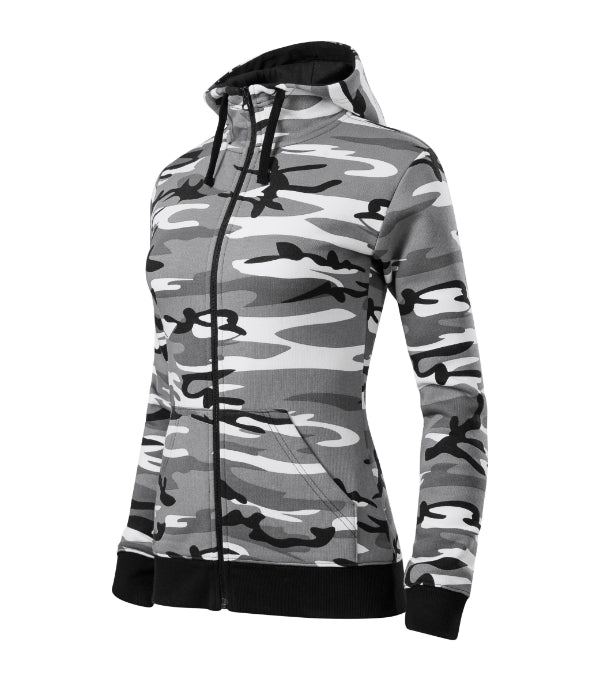 Camo Zipper C20 Mikina dámska — camouflage gray