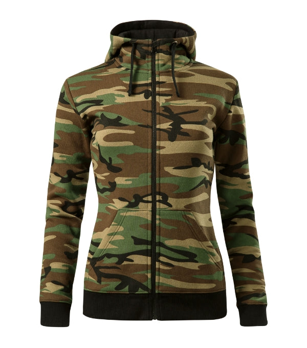 Camo Zipper C20 Mikina dámska — camouflage brown