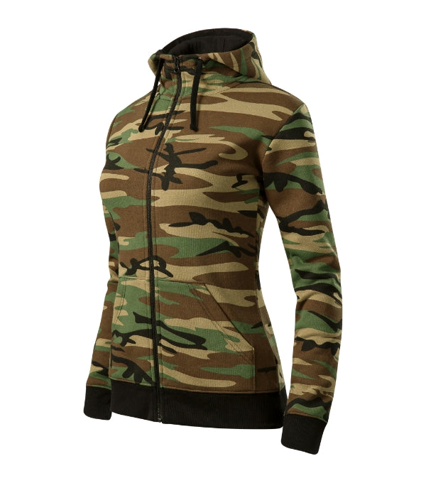 Camo Zipper C20 Mikina dámska — camouflage brown