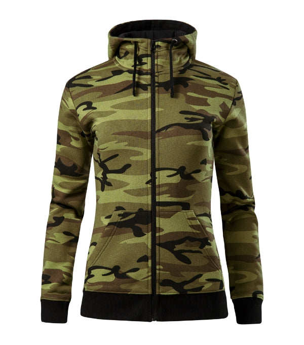 Camo Zipper C20 Mikina dámska — camouflage green