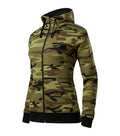 Camo Zipper C20 Mikina dámska — camouflage green
