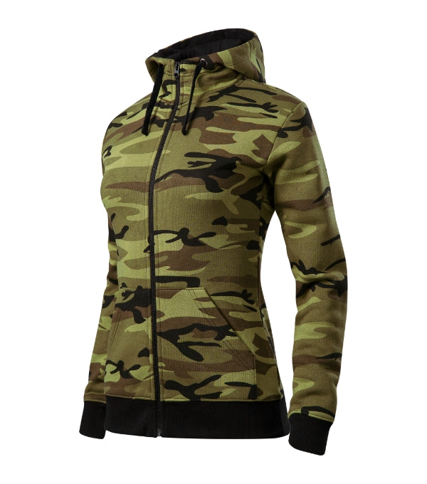 Camo Zipper C20 Mikina dámska — camouflage green