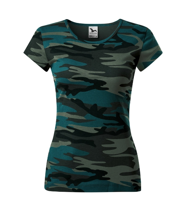 Camo Pure C22 Tričko dámske — camouflage petrol