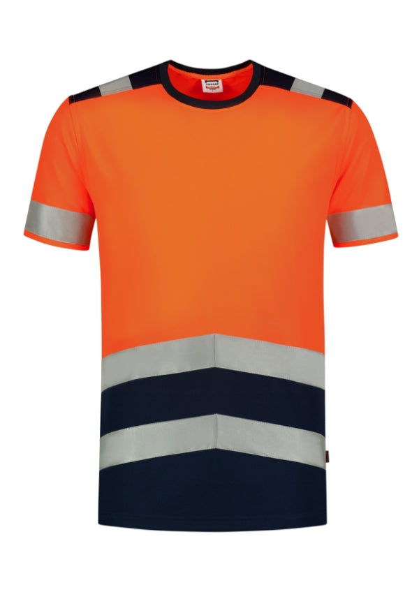 T-Shirt High Vis Bicolor T01 Tričko unisex — fluorescenčná oranžová