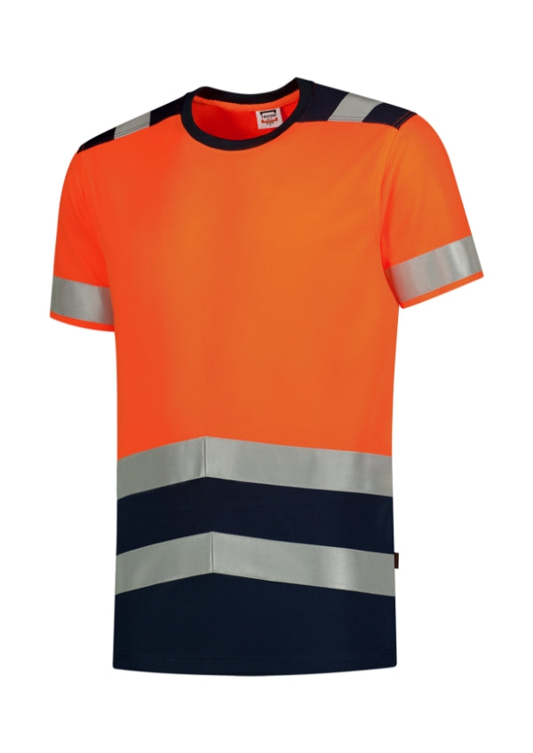 T-Shirt High Vis Bicolor T01 Tričko unisex — fluorescenčná oranžová