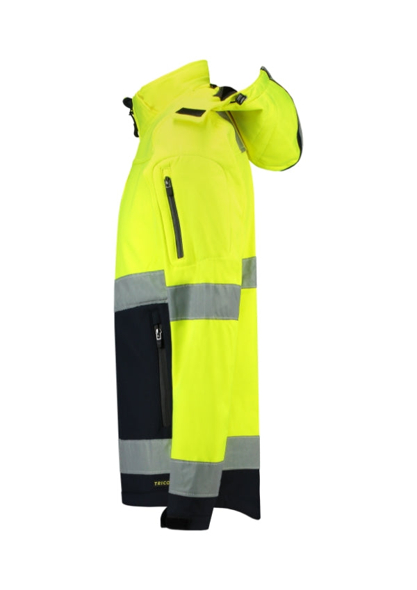 Bi-color EN ISO 20471 Softshell T52 Softshellová bunda unisex — fluorescenčná žltá