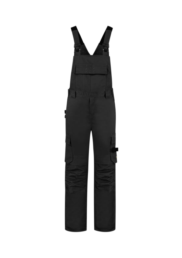 Bib & Brace Twill Cordura T67 Pracovné nohavice s trakmi unisex — čierna