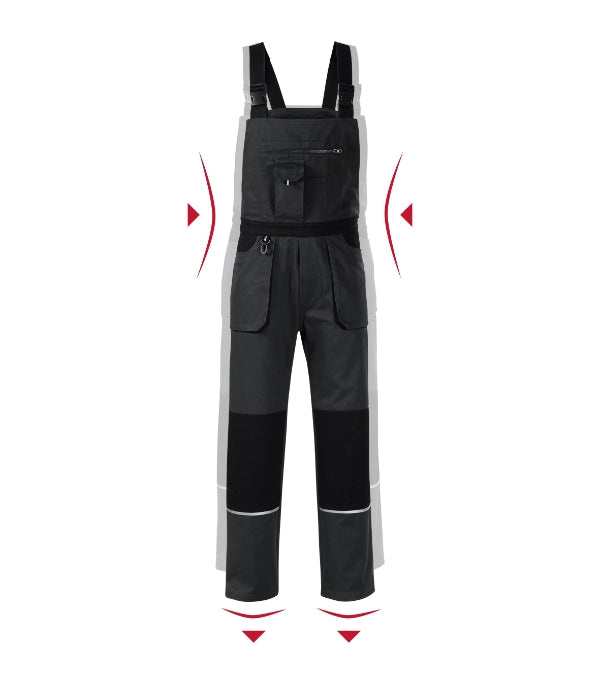 Woody W02 Pracovné nohavice s trakmi pánske — ebony gray