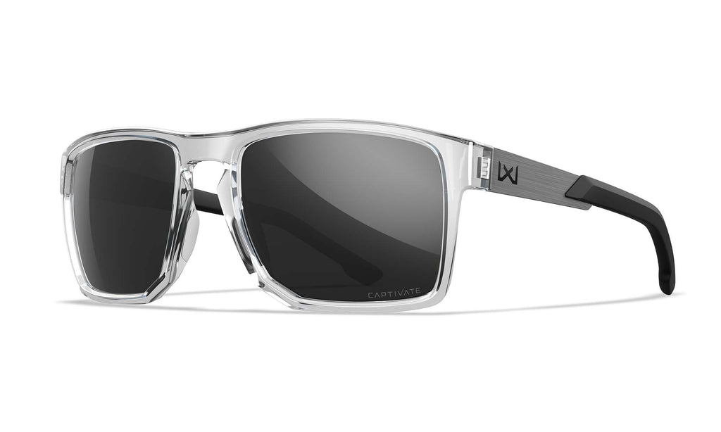 Wiley X WX APEX — Captivate Grey, Gloss Crystal Clear