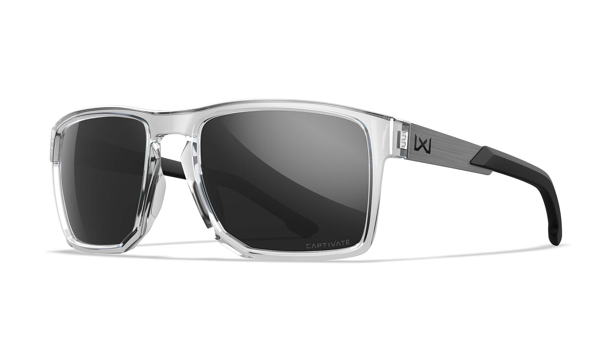 Wiley X WX APEX — Captivate Grey, Gloss Crystal Clear