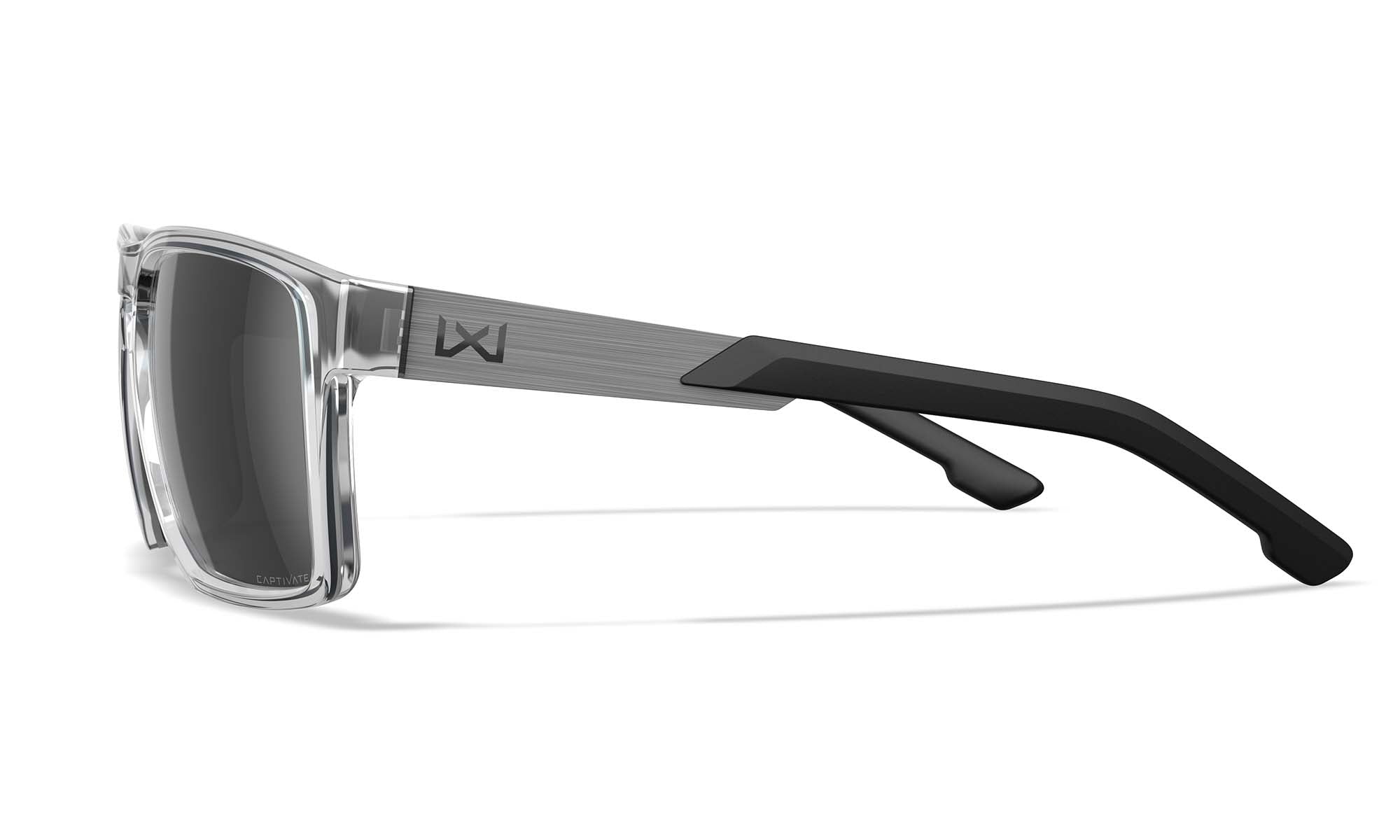 Wiley X WX APEX — Captivate Grey, Gloss Crystal Clear