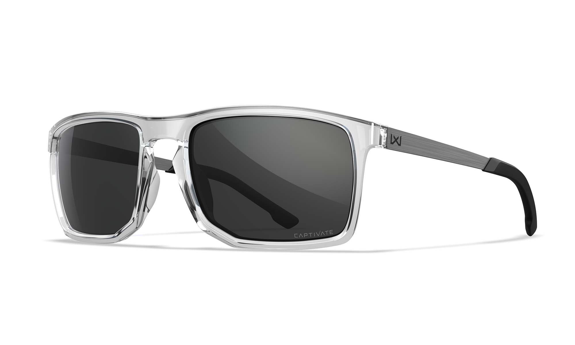 Wiley X WX AXE — Captivate Grey, Gloss Crystal Clear