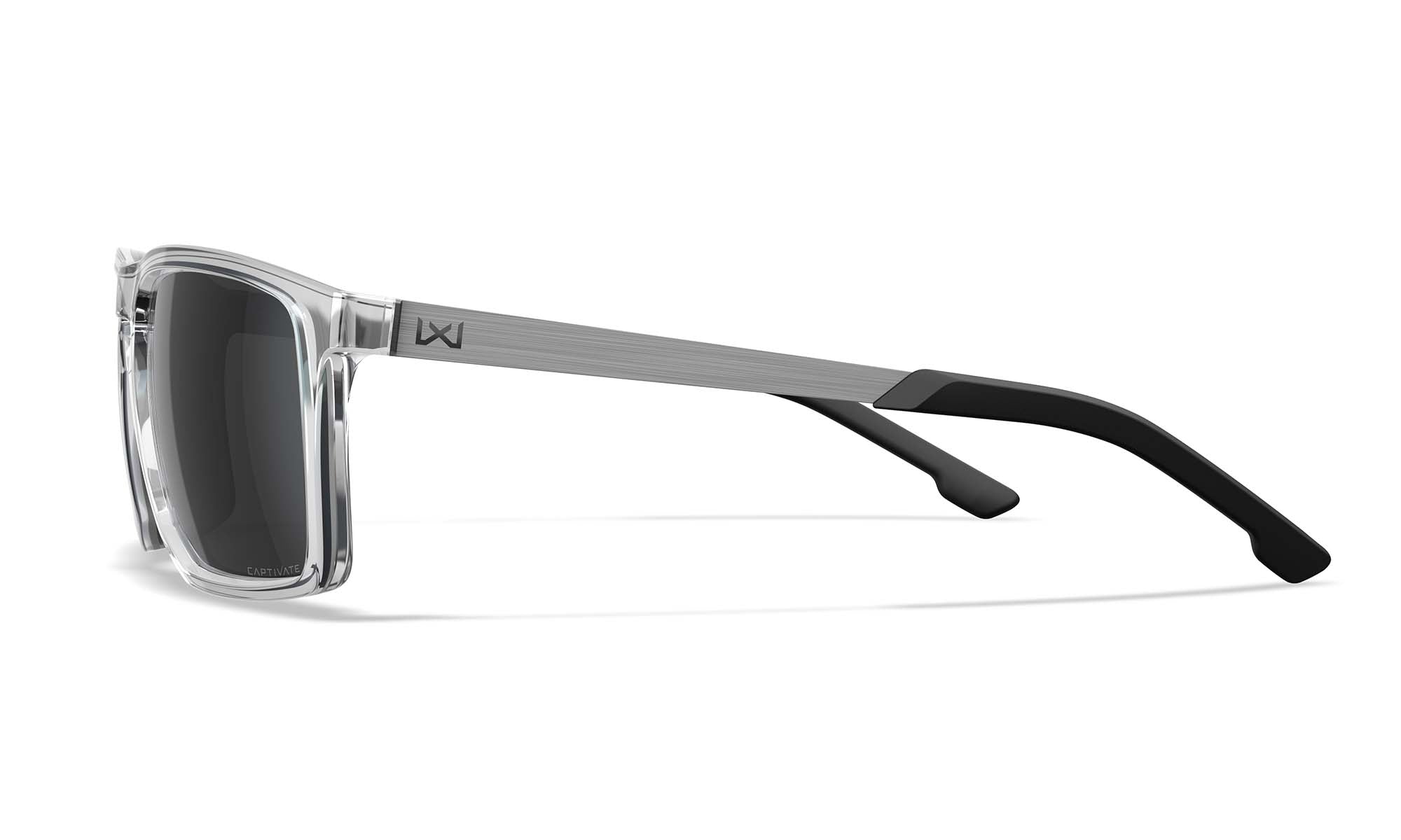 Wiley X WX AXE — Captivate Grey, Gloss Crystal Clear