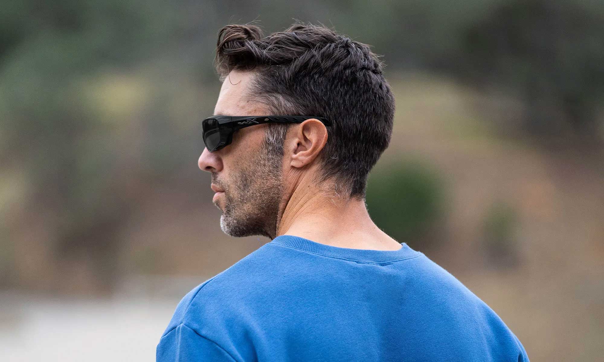 Wiley X WX GRAVITY — Captivate Polarized -  Grey, Black Ops - Matte Black