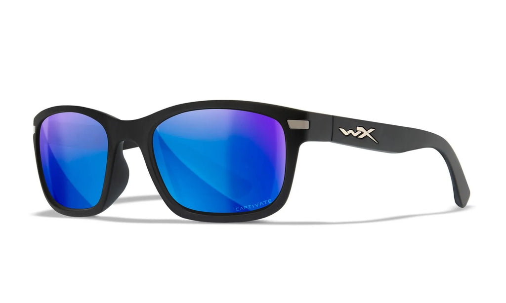 Wiley X WX HELIX — Captivate Polarized - Blue Mirror -  Grey, Matte Black