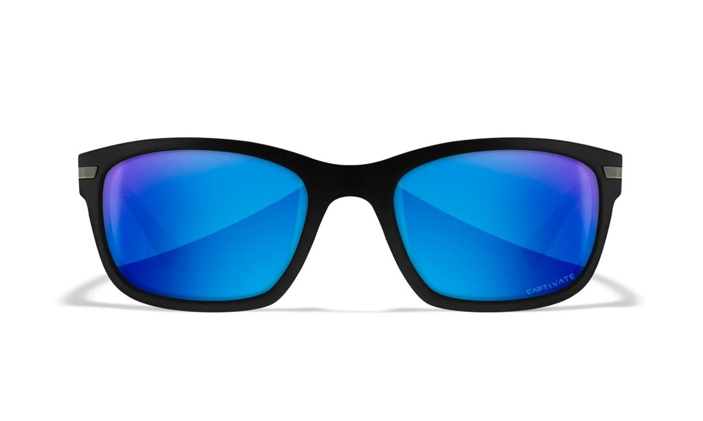 Wiley X WX HELIX — Captivate Polarized - Blue Mirror -  Grey, Matte Black