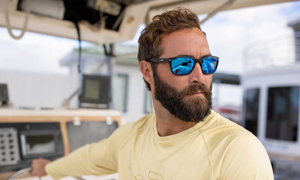 Wiley X WX HELIX — Captivate Polarized - Blue Mirror -  Grey, Matte Black