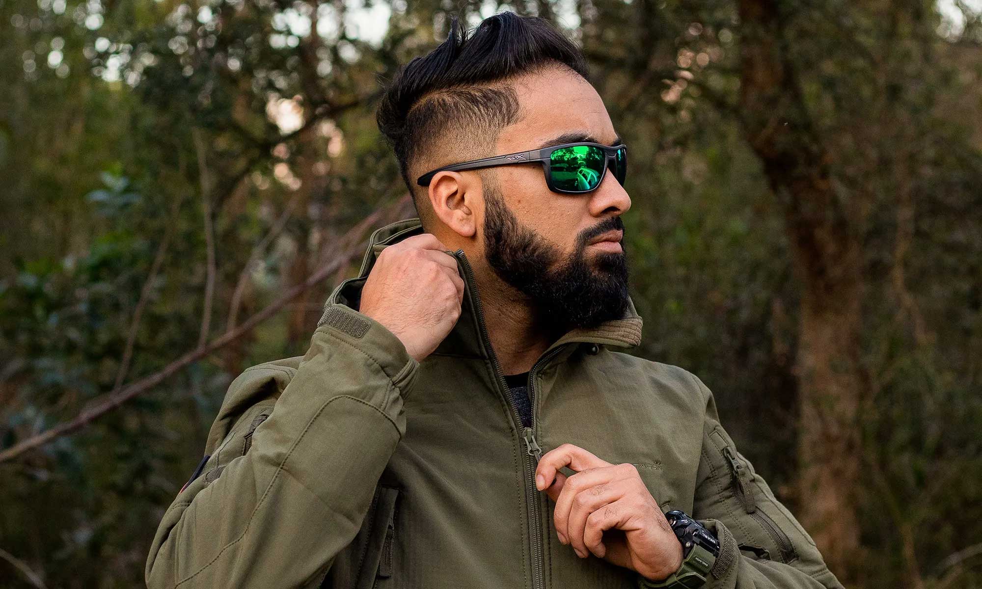 Wiley X WX KINGPIN — Captivate Polarized - Green Mirror - Amber, Matte Graphite