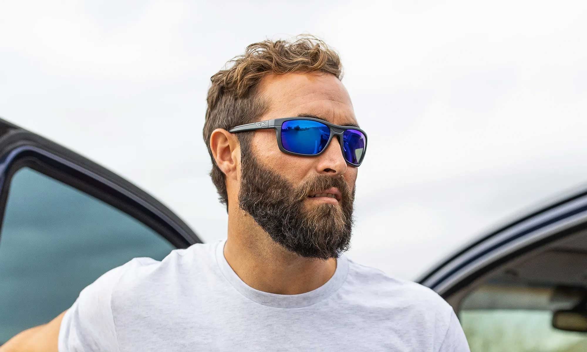 Wiley X WX KINGPIN — Captivate Polarized - Blue Mirror -  Grey, Matte Graphite