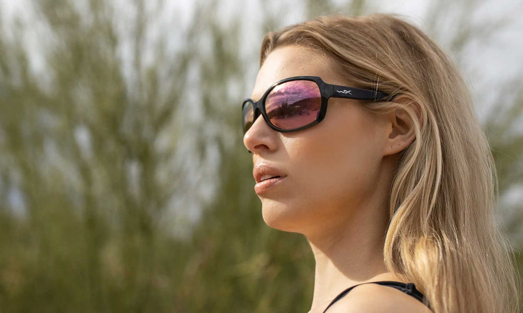 Wiley X WX MYSTIQUE — Captivate Polarized - Rose Gold Mirror -  Green, Gloss Black