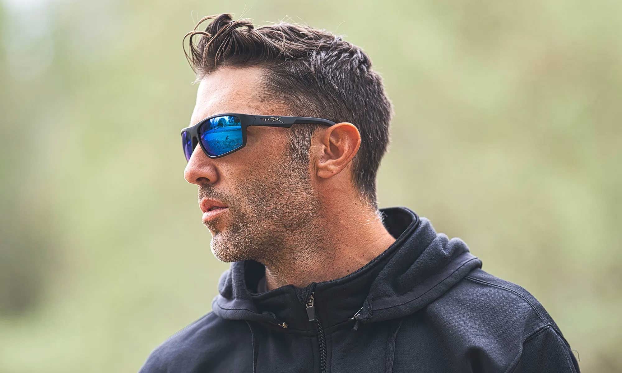 Wiley X WX PEAK — Captivate Polarized - Blue Mirror -  Grey, Matte Black